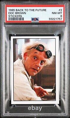 1985 PANINI BACK TO THE FUTURE STICKERS 2 DOC BROWN PSA 8 (Christopher Lloyd)