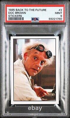 1985 PANINI BACK TO THE FUTURE STICKERS 2 DOC BROWN PSA 9 NH (Christopher Lloyd)