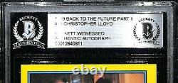 1989 Back To The Future 2 CHRISTOPHER LLOYD Signed Card #54 SLABBED BAS Witness