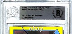 1989 Topps Back To The Future 2 CHRISTOPHER LLOYD Signed Card #62 BAS Slabbed