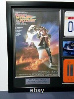 BACK THE FUTURE License Plate Christopher Lloyd Michael J Foxx signed Becket COA