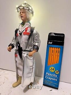 BACK TO THE FUTURE christopher lloyd doll with liteup mind reader helmet doc brown