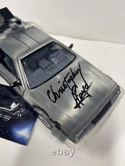 Back To The Future 124 Delorean Diecast Christopher Lloyd Signed Officialpix -a