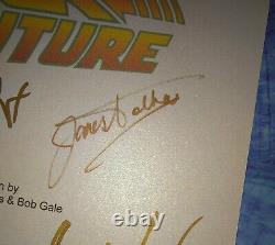 Back To The Future Cast Hand Signed Script COA Michael J Fox, Christopher Lloyd
