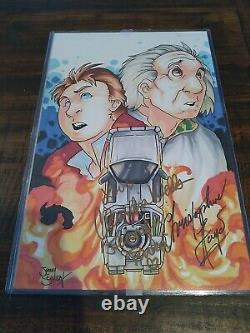 Back To The Future Christopher Lloyd Claudia Wells Signed 11x17 Original Art