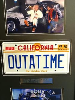 Back To The Future Christopher Lloyd De Prop Plate Frame Un Signed Michael J Fox