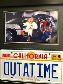 Back To The Future Christopher Lloyd De Prop Plate Frame Un Signed Michael J Fox