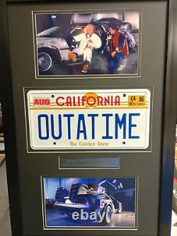 Back To The Future Christopher Lloyd De Prop Plate Frame Un Signed Michael J Fox