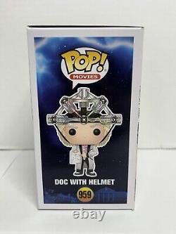 Back To The Future Doc Brown Funko Pop Signed Christopher Lloyd JSA With Helmet