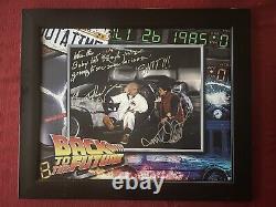 Back To The Future Photo Signed By Christopher Lloyd and Michael J Fox Beckett