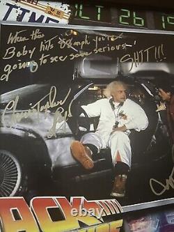 Back To The Future Photo Signed By Christopher Lloyd and Michael J Fox Beckett