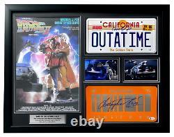 Back to Future Michael J. Fox Christopher Lloyd Signed Plate Collage Framed JSA