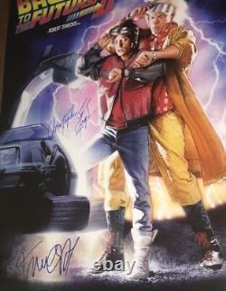 Back to the Future 2 Movie Poster Signed Michael J Fox & Christopher Lloyd 27x40