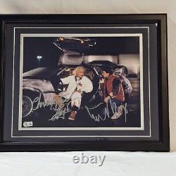 Back to the Future Christopher Lloyd Michael J Fox Signed Picture BAS WitnessCOA