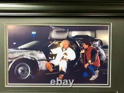Back to the Future Signed Christopher Lloyd Movie Car License Plate Framed BAS