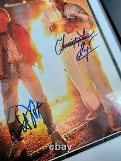 Back to the Future Signed Poster Auto Michael J Fox Christopher Lloyd COA Framed