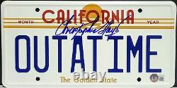 CHRISTOPHER LLOYD Signed Back To The Future OUTATIME License Plate BAS Witness