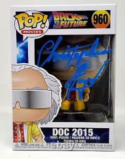 CHRISTOPHER LLOYD Signed Funko POP Doc 2015 #960 BACK TO THE FUTURE BAS