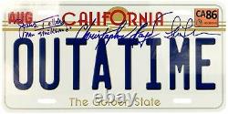 Cast Autographed Back To The Future Outatime License Plate PSA Lloyd Thompson