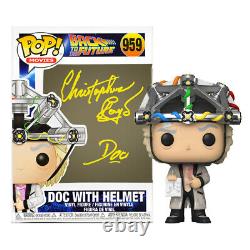 Christopher Lloyd Autographed Back to The Future Doc With Helmet POP Vinyl #969