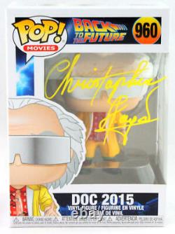 Christopher Lloyd Autographed Doc in 2015 Funko Pop Figurine #960- JSA Yellow
