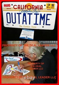 Christopher Lloyd Back To The Future OUTATIME Signed License Plate Beckett