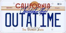Christopher Lloyd Back to The Future Autographed Outatime License Plate