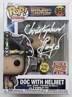 Christopher Lloyd Doc BTTF Autographed Funko Pop Glow #959 JSA COA