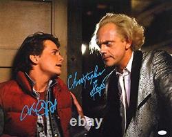 Christopher Lloyd/MJ Fox Signed Back to the Future 16x20 Close Photo- JSA WBlue