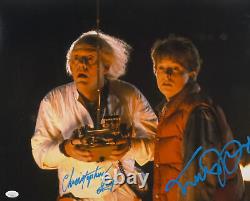 Christopher Lloyd Michael J. Fox Autographed 16x20 Photo- JSA W Blue