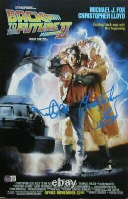 Christopher Lloyd/Michael J Fox Signed Back to the Future 11x17 Photo BAS 163264