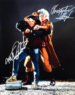 Christopher Lloyd Michael J. Fox Signed Back to the Future 16x20 Photo-Beckett W