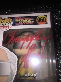 Christopher Lloyd SIGNED AUTOGRAPHED POP doc brown back to the future proof coa
