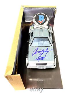 Christopher Lloyd Signed Auto Back To The Future 124 Delorean Diecast Beckett