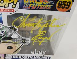 Christopher Lloyd Signed/Autographed Back to the Future Doc with Helmet Funko Pop