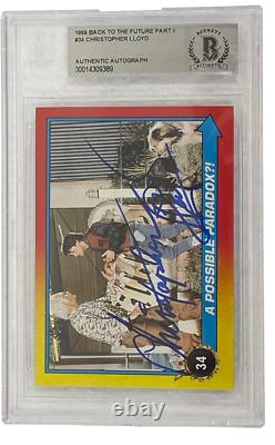 Christopher Lloyd Signed Back To The Future 2 Trading Card #34 Slabbed Beckett