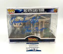 Christopher Lloyd Signed Back To The Future Clock Tower Funko Pop Auto Bas 12