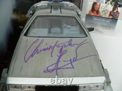 Christopher Lloyd Signed Back To The Future DeLorean 124 Scale Diecast JSA COA
