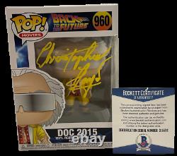 Christopher Lloyd Signed Back To The Future Pop Funko 960 Doc Brown Auto Bas B
