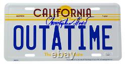 Christopher Lloyd Signed Back to the Future OutaTime License Plate JSA