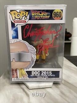 Christopher Lloyd Signed Doc 2015 Back To Future Funko POP 960 CoA with Protector