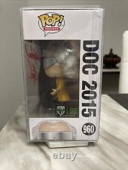 Christopher Lloyd Signed Doc 2015 Back To Future Funko POP 960 CoA with Protector