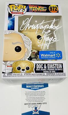 Christopher Lloyd Signed Doc & Einstein Funko 972 Bttf Back To The Future Bas 72
