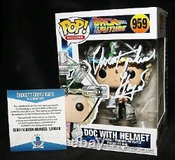 Christopher Lloyd Signed Doc With Helmet Back To Future Funko POP Beckett 959