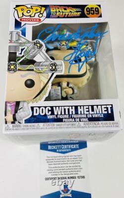 Christopher Lloyd Signed Doc With Helmet Funko 959 Back To The Future Bas 585