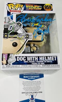 Christopher Lloyd Signed Doc With Helmet Funko 959 Back To The Future Bas 590