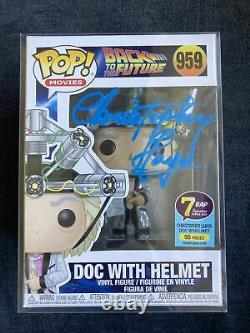 Christopher Lloyd Signed Doc with Helmet Back to the Future Funko Pop #959 JSA