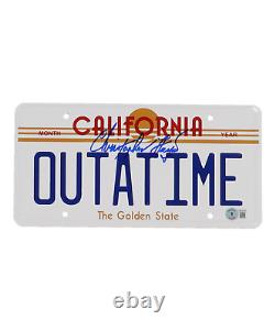 Christopher Lloyd Signed OUTATIME License Plate Back to the Future (Beckett)