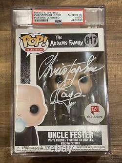 Christopher Lloyd Signed Uncle Fester Adams Family Funko POP 817 PSA/DNA Encased