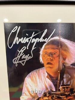 FRAMED MICHAEL J FOX CHRISTOPHER LLOYD SIGNED BACK TO THE FUTURE 11x14 PHOTO BAS